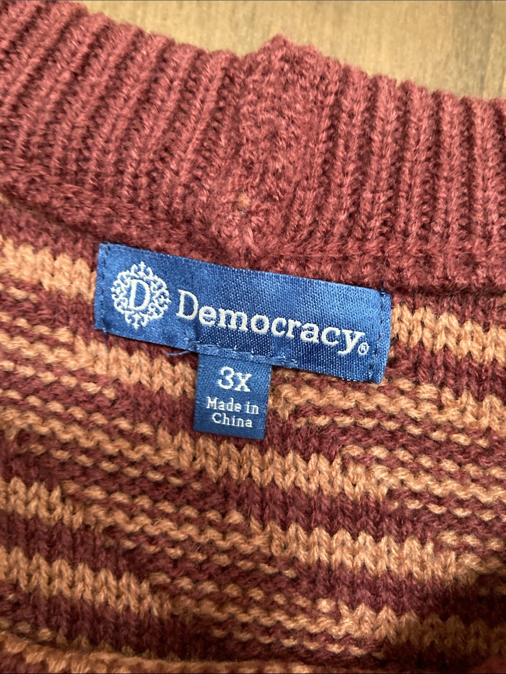 Democracy abstract stripes pattern sweater size 3X - Picture 13 of 16